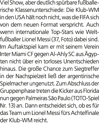 Viel Show, aber deutlich sp rbare fu ballerische Klassenunterschiede: Die Klub WM in den USA h lt noch nicht, was die...