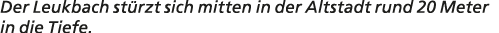 Der Leukbach st rzt sich mitten in der Altstadt rund 20 Meter in die Tiefe. 
