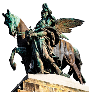 Das Reiterstandbild vor einer Kolonnade stellt den ersten Deutschen Kaiser Wilhelm I. in Begleitung einer Viktoriafigur dar. Das insgesamt 44 Meter hohe Monument geh rt zu den Sehensw rdigkeiten von Rheinland-Pfalz und zu den Nationaldenkm lern Deutschlands.