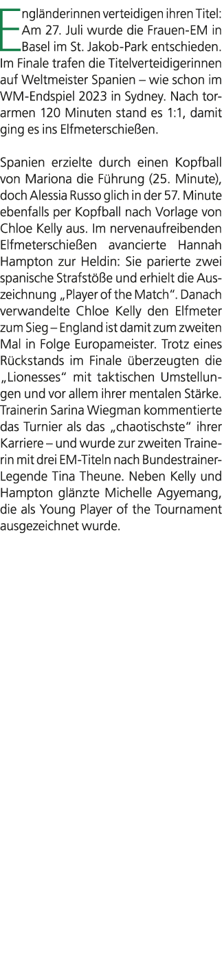 Engl nderinnen verteidigen ihren Titel: Am 27. Juli wurde die Frauen EM in Basel im St. Jakob‑Park entschieden. Im Fi...