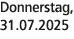 Donnerstag, 31.07.2025