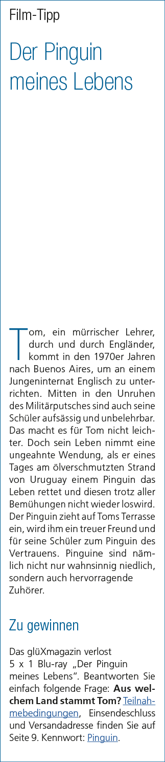 Film Tipp Der Pinguin ­meines Lebens Tom, ein m rrischer Lehrer, durch und durch Engl nder, kommt in den 1970er Jahre...