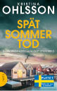 Das Bild zeigt das Buchcover des Romans „Sp tsommertod“ von Kristina Ohlsson.   Oben steht gro  der Name der Autorin:  KRISTINA OHLSSON (in wei er Schrift).    Darunter in gro en, leuchtend gelben Buchstaben der Titel:  SP TSOMMERTOD    Kleiner Text darunter:  Ein SCHWEDENKRIMI mit AUGUST STRINDBERG    Im unteren Bereich des Covers ist eine stimmungsvolle Fotografie abgebildet:  Ein K stendorf in Schweden mit mehreren Holzh usern in Braun- und Rott nen, die direkt auf Stelzen am Wasser stehen. Der Himmel wirkt dramatisch, in gr nlich-dunklen und rosa T nen, als k me ein Sturm auf. Eine M we fliegt durch das Bild.    Links unten befindet sich ein gelber Kreis mit der Aufschrift:  LIMES (der Verlag).    Rechts unten ist ein blau-gelbes Siegel mit einer schwedischen Flagge. Darauf steht:  PLATZ 1 – Bestseller aus Schweden.    Das Cover vermittelt eine d stere, spannende Atmosph re passend zum Krimigenre.