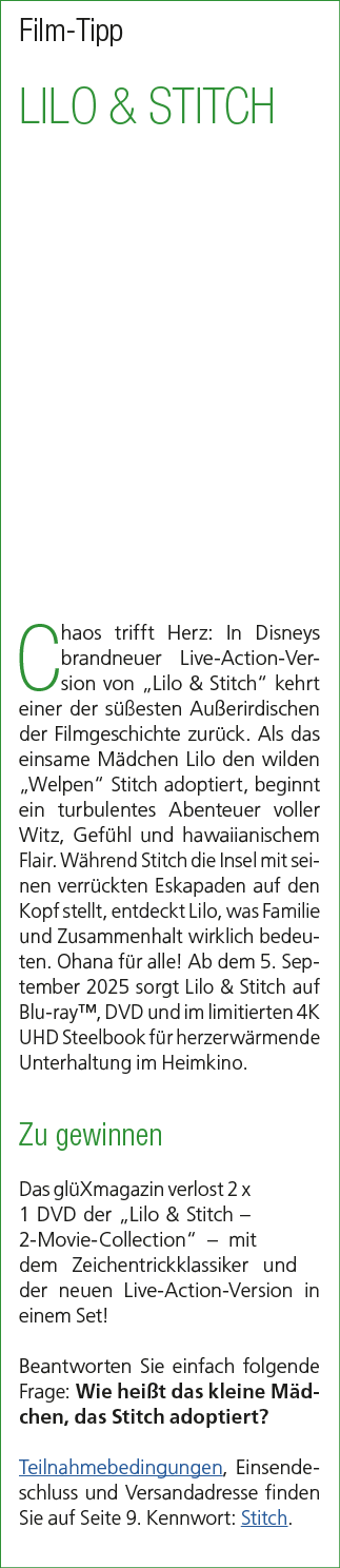 Film Tipp LILO & STITCH Chaos trifft Herz: In Disneys brandneuer Live Action Version von „Lilo & Stitch“ kehrt einer ...