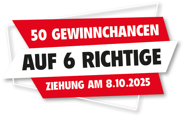 auf 6 richtige,Ziehung am 8.10.2025,50 Gewinnchance