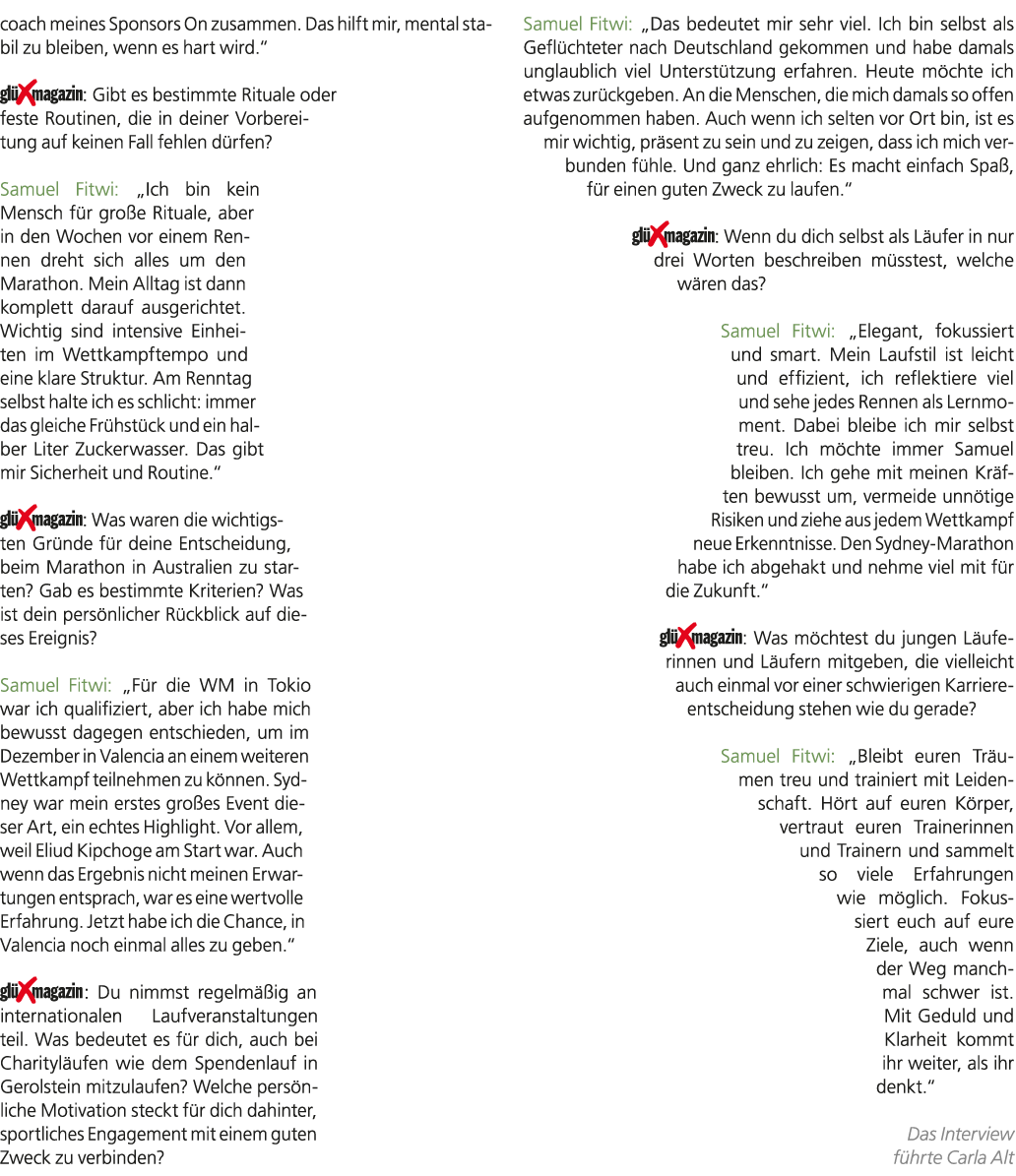 coach meines Sponsors On zusammen. Das hilft mir, mental stabil zu bleiben, wenn es hart wird.“ ￼: Gibt es bestimmte ...