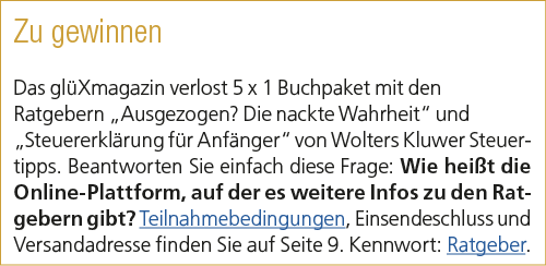 Zu gewinnen Das gl Xmagazin verlost 5 x 1 Buchpaket mit den Ratgebern „Ausgezogen? Die nackte Wahrheit“ und „Steuerer...