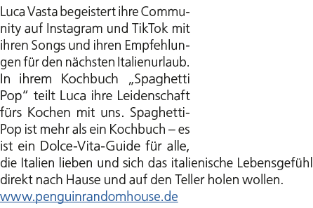 Luca Vasta begeistert ihre Community auf Instagram und TikTok mit ihren Songs und ihren Empfehlungen f r den n chsten...