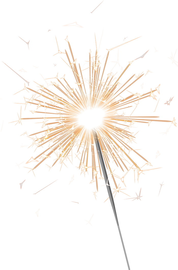 brennende Wunderkerzen