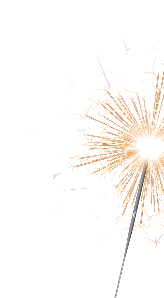 brennende Wunderkerzen