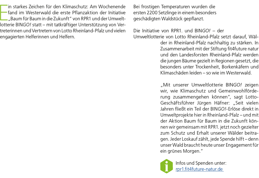 Ein starkes Zeichen f r den Klimaschutz: Am Wochenende fand im Westerwald die erste Pflanzaktion der Initiative „Baum...