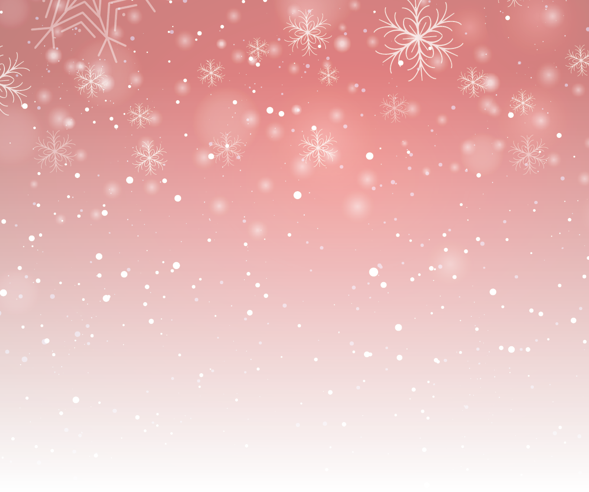 Vor einem roten Hintergrund, der nach unten langsam ins wei ausl uft, fallen Schneeflocken vom Himmel. Das ganze schafft eine weihnachtlich-winterliche Stimmung.