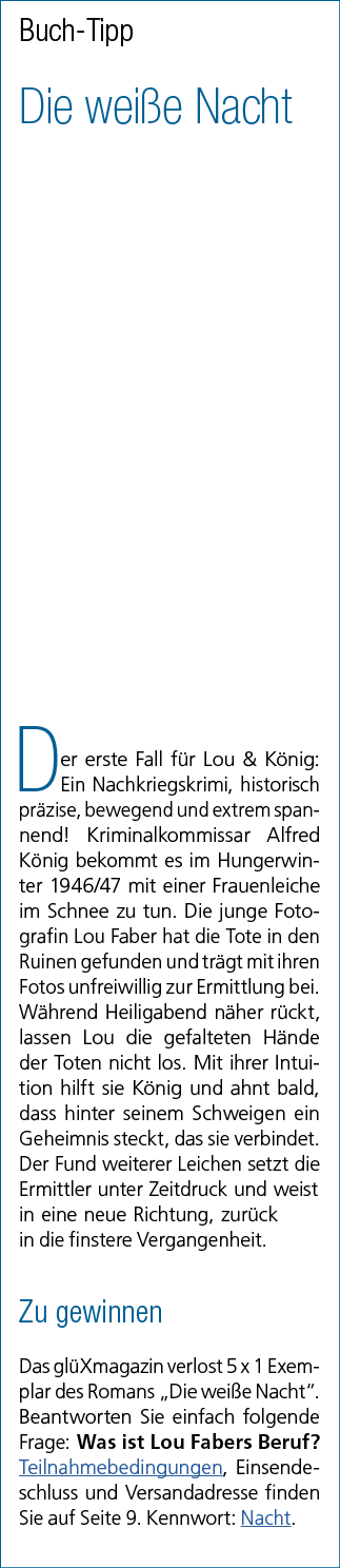 Buch Tipp Die wei e Nacht Der erste Fall f r Lou & K nig: Ein Nachkriegskrimi, historisch pr zise, bewegend und extre...