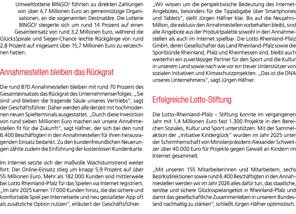 Umweltlotterie BINGO! f hrten zu direkten Zahlungen von ber 4,7 Millionen Euro an gemeinn tzige Organisationen, an d...