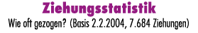 Ziehungsstatistik Wie oft gezogen? (Basis 2.2.2004, 7.684 Ziehungen)