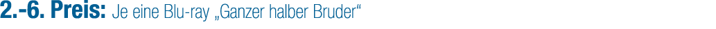 2. 6. Preis: Je eine Blu ray „Ganzer halber Bruder“
