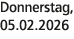 Donnerstag, 05.02.2026