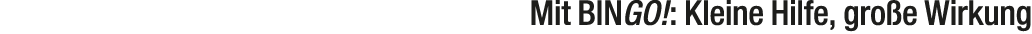 Mit BINGO!: Kleine Hilfe, gro e Wirkung