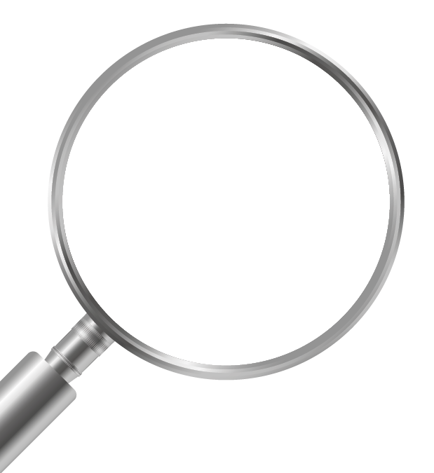 silver magnifier with checkered background showing transparency effect