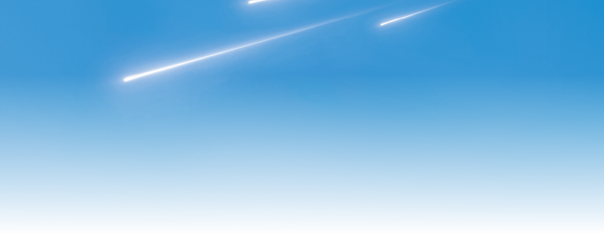 Blauer Himmel mit zwei Sternschnuppen.