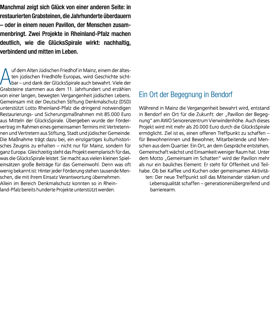 Manchmal zeigt sich Gl ck von einer anderen Seite: in restaurierten Grabsteinen, die Jahrhunderte berdauern – oder i...