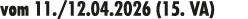 vom 11./12.04.2026 (15. VA)