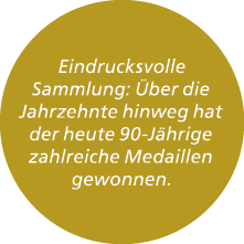 Eindrucksvolle Sammlung: ber die Jahrzehnte hinweg hat der heute 90 J hrige zahlreiche Medaillen gewonnen.