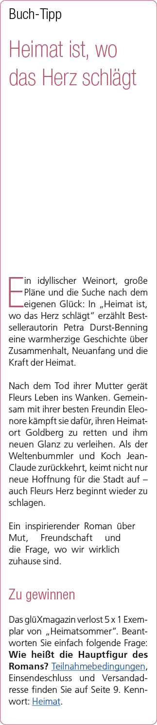 Buch Tipp Heimat ist, wo das Herz schl gt Ein idyllischer Weinort, gro e Pl ne und die Suche nach dem eigenen Gl ck: ...