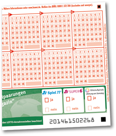 Ausschnitt eines TOTO-Spielscheins
