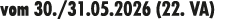 vom 30./31.05.2026 (22. VA)
