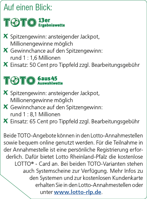 Auf einen Blick: ￼ ￼ Spitzengewinn: ansteigender Jackpot, Millionengewinne m glich ￼ Gewinnchance auf den Spitzengewi...