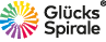 Buntes spiralf rmiges Logo mit dem Schriftzug Gl cks Spirale in schwarzer Schrift. Beschreibung von KI generiert