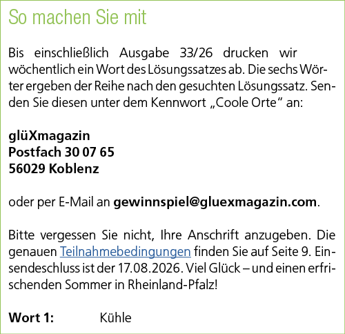 So machen Sie mit Bis einschlie lich Ausgabe 33/26 drucken wir w chentlich ein Wort des L sungssatzes ab. Die sechs W...
