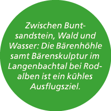 Zwischen Buntsandstein, Wald und Wasser: Die B renh hle samt B renskulptur im Langenbachtal bei Rodalben ist ein k hl...