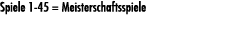 Spiele 1 45 = Meisterschaftsspiele 