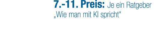 7. 11. Preis: Je ein Ratgeber „Wie man mit KI spricht“