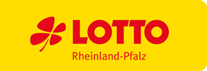 Das Logo von Lotto Rheinland-Pfalz zeigt ein stilisiertes vierbl ttriges Kleeblatt in Rot neben dem Schriftzug Lotto und Rheinland-Pfalz auf gelbem Hintergrund. Beschreibung von KI generiert