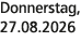 Donnerstag, 27.08.2026