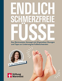 Ein Buchcover mit dem Titel „Endlich schmerzfreie F e“ zeigt eine Person mit langen dunklen Haaren und zwei nackte F  e vor beigem Hintergrund.  Beschreibung von KI generiert