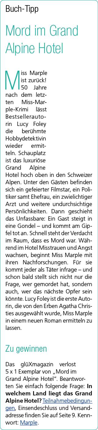 Buch Tipp Mord im Grand Alpine Hotel Miss Marple ist zur ck! 50 Jahre nach dem letzten Miss Marple Krimi l sst Bestse...